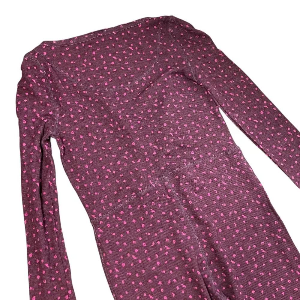 Free People Purple Thermal‎ Long Johns Sleepwear One Piece Pajama